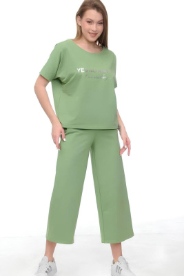 Костюм с кюлотами, футер двухнитка, Арт. 1050 оливковый